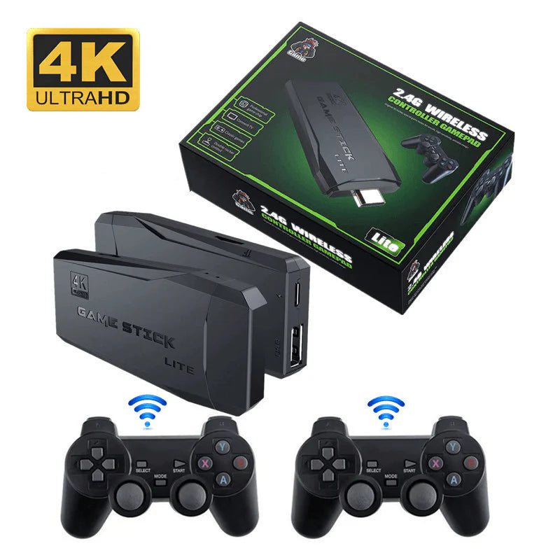 Super Game Stick Retrô - 10.000 Jogos 4K + 2 Controles