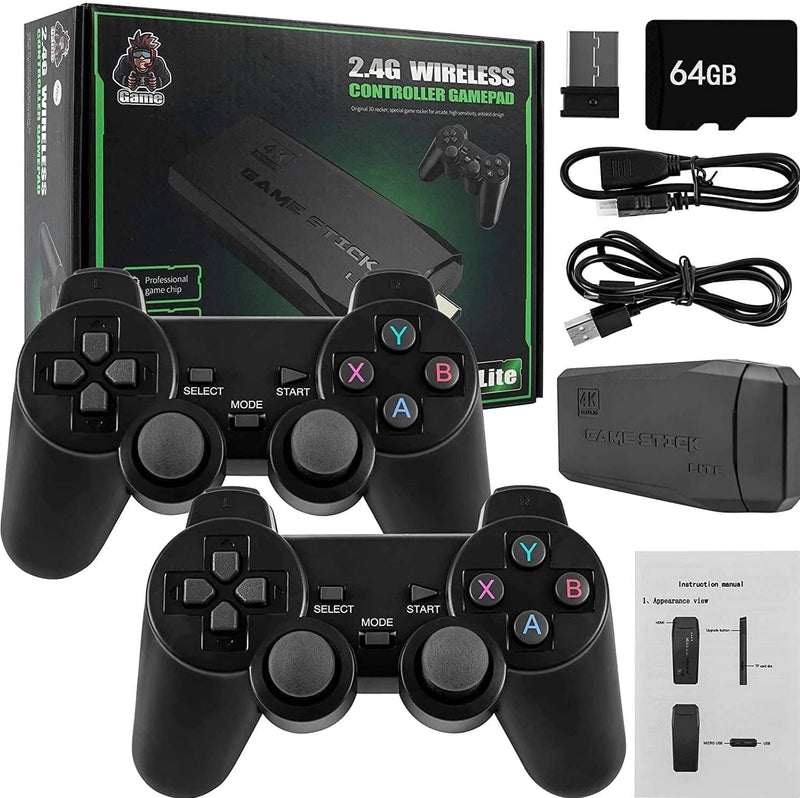 Super Game Stick Retrô - 10.000 Jogos 4K + 2 Controles